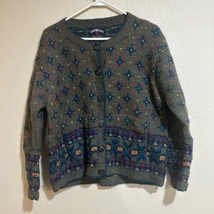 Vintage Lost Horizons Hand-knit Dyed Wool Sweater